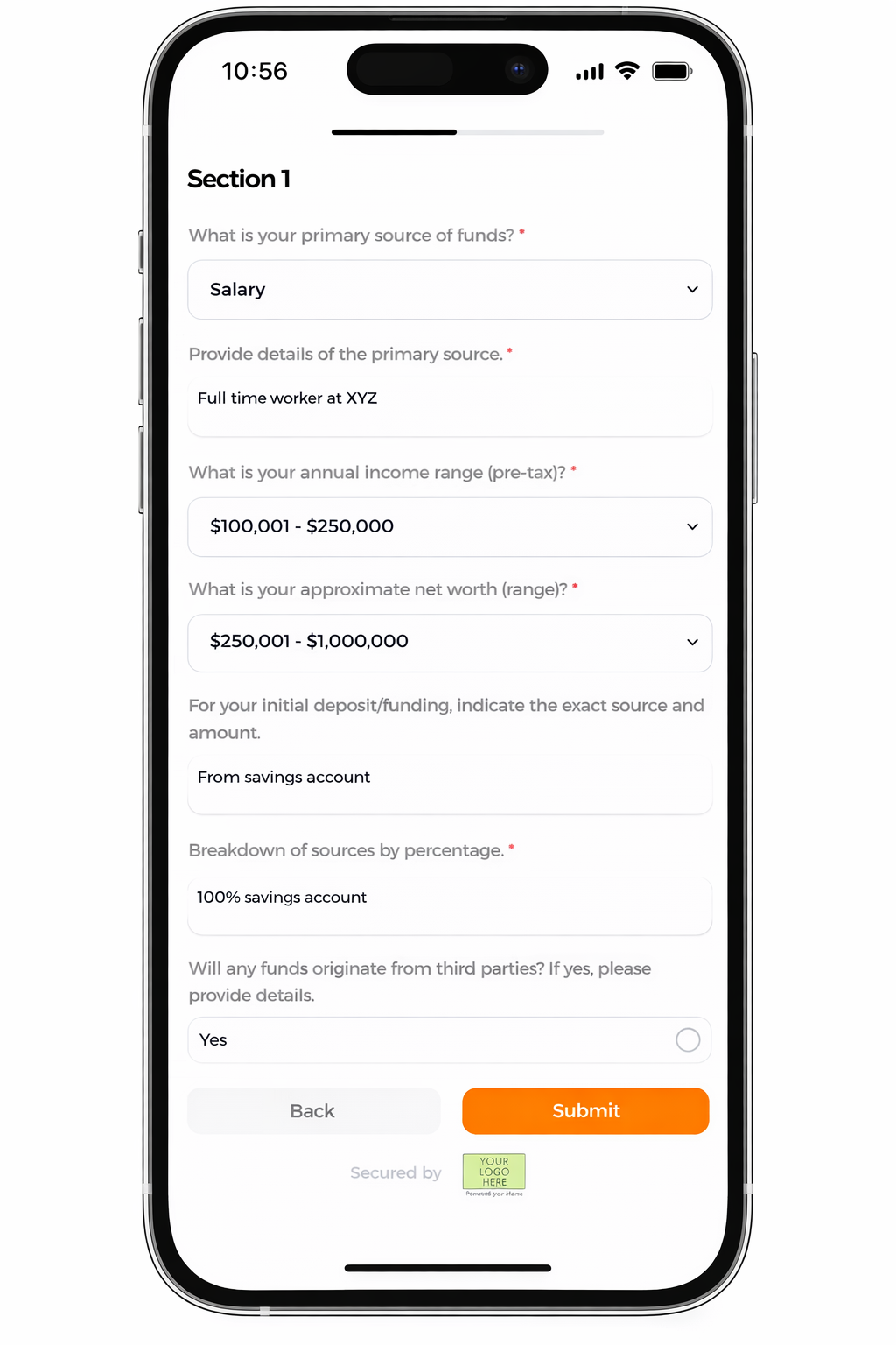 Verify app - completed AML compliance report